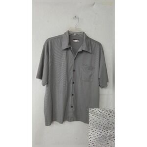 BC Ethic Camp Shirt Mens Large Gray Short Sleeve Textured Knit Made in USA